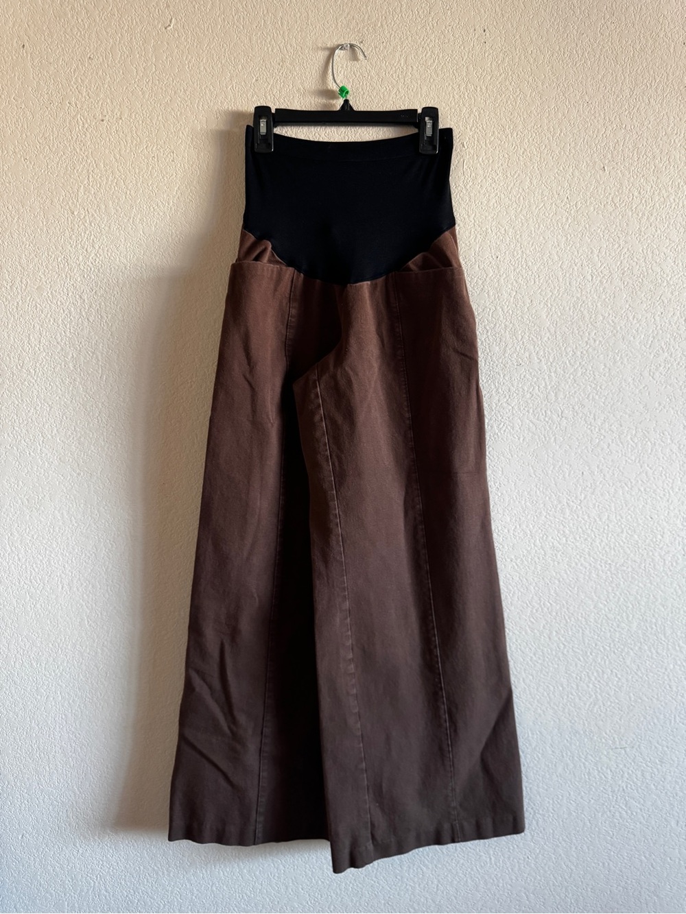 Old Navy Maternity Two-Tone High-Waist Wide Leg Pants in Brown and Black